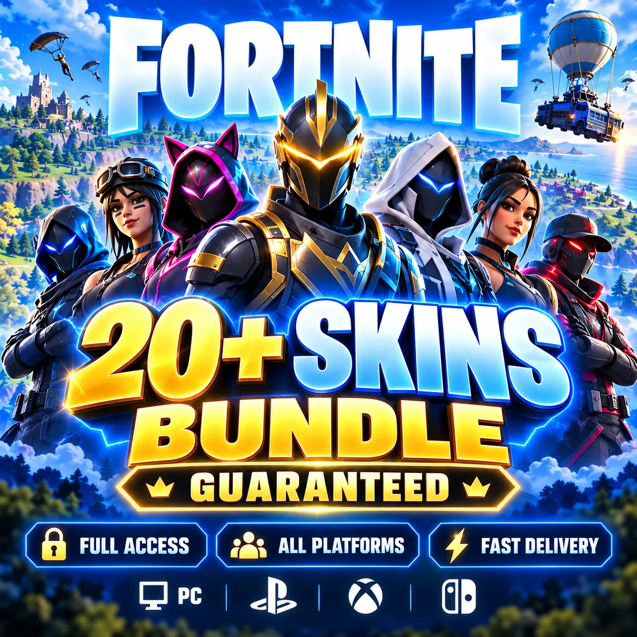🔥 20+ SKINS GUARANTEED | (2 ACCOUNT) | Fortnite Account | FA | ALL PLATFORMS | Fast Delivery