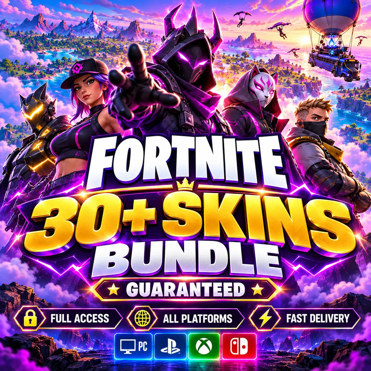 🔥 30+ SKINS GUARANTEED | (1 ACCOUNT) | Fortnite Account | FA| ALL PLATFORMS | Fast Delivery