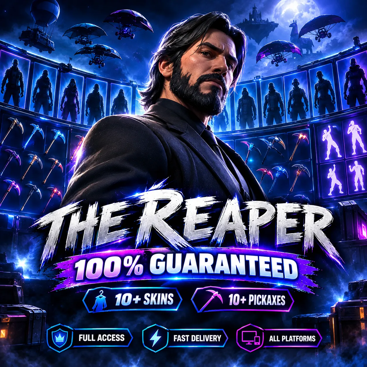 💀 THE REAPER 100% GUARANTEED | 10+ Skins Guaranteed | Fortnite Account | FA | ALL PLATFORMS