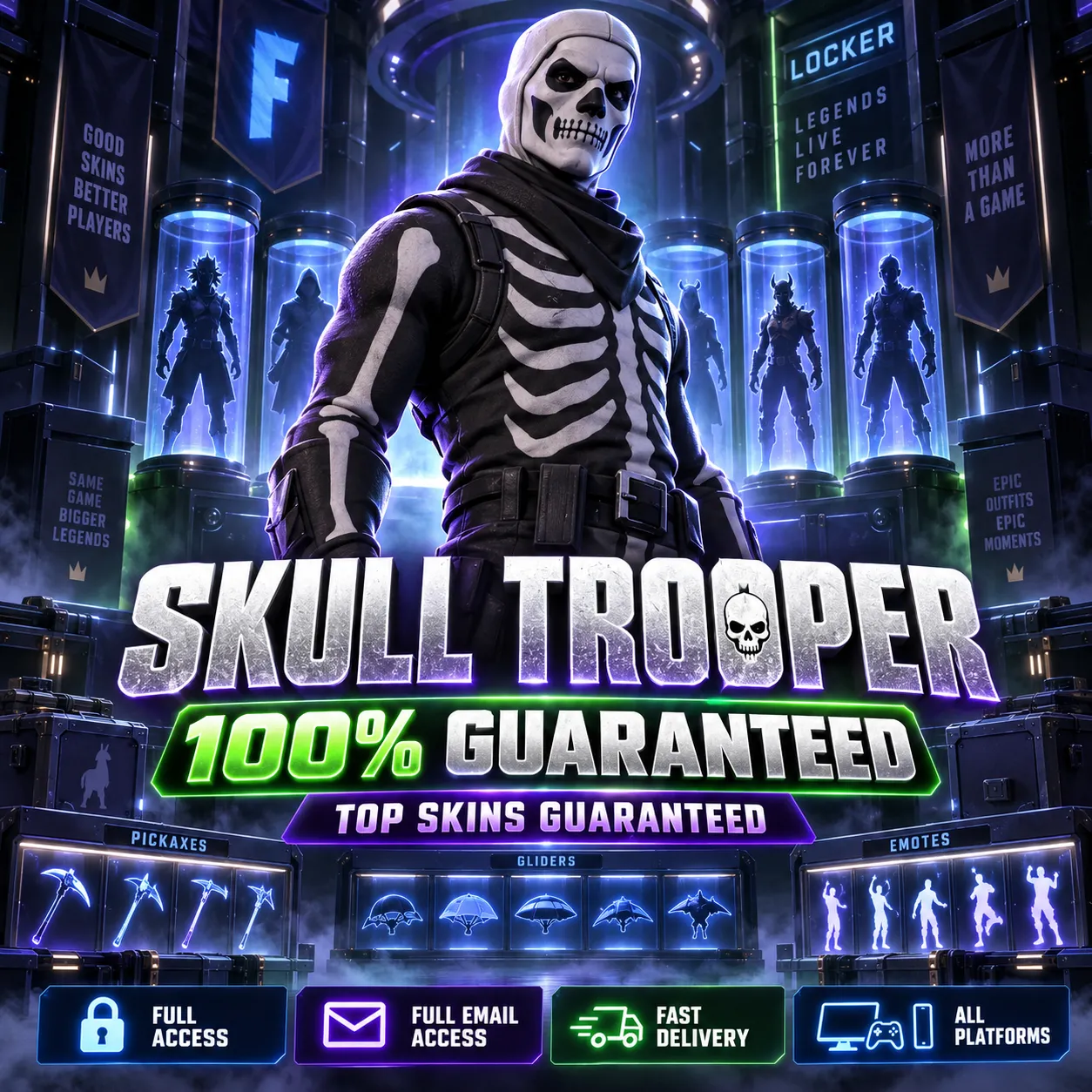 💀 SKULL TROOPER 100% GUARANTEED | Top Skins Guaranteed | Fortnite Account | FA | ALL PLATFORMS