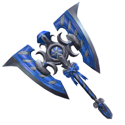 Blue Swirly Axe knife from MM2 Christmas 2021