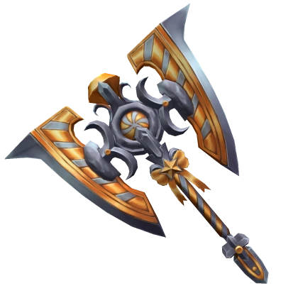 Gold Swirly Axe knife from MM2 Christmas 2021