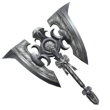 Silver Swirly Axe knife from MM2 Christmas 2021